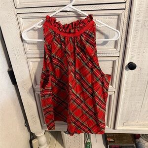 J. Crew Red Plaid Sleeveless Blouse